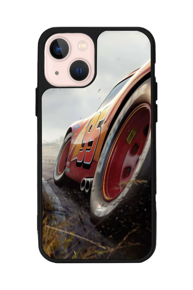 iPhone 15 Uyumlu Şimsek McQueen Tasarımlı Glossy Premium Kılıf