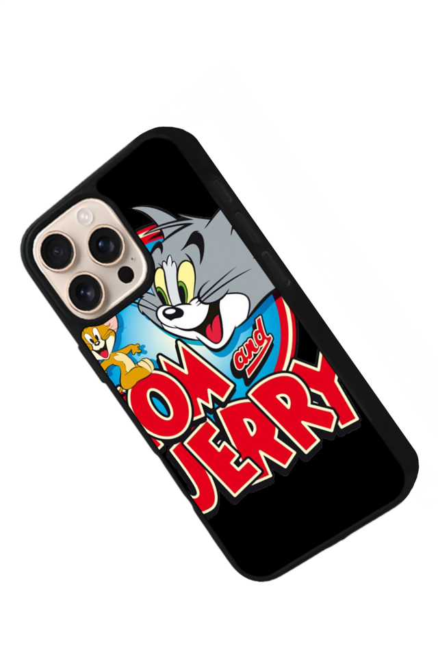 iPhone 16 Pro Max Uyumlu Tom And Jerry Tasarımlı Glossy Premium Kılıf