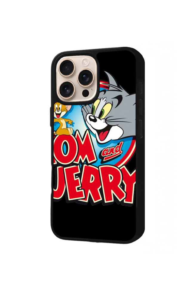 iPhone 16 Pro Max Uyumlu Tom And Jerry Tasarımlı Glossy Premium Kılıf