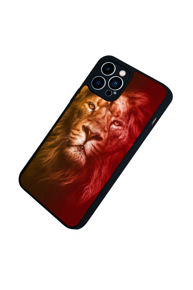 iPhone 12 Pro Max Uyumlu Aslan Tasarımlı Glossy Premium Kılıf
