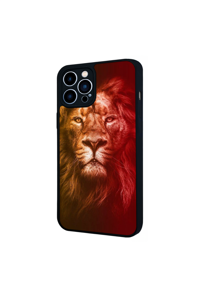 iPhone 12 Pro Max Uyumlu Aslan Tasarımlı Glossy Premium Kılıf