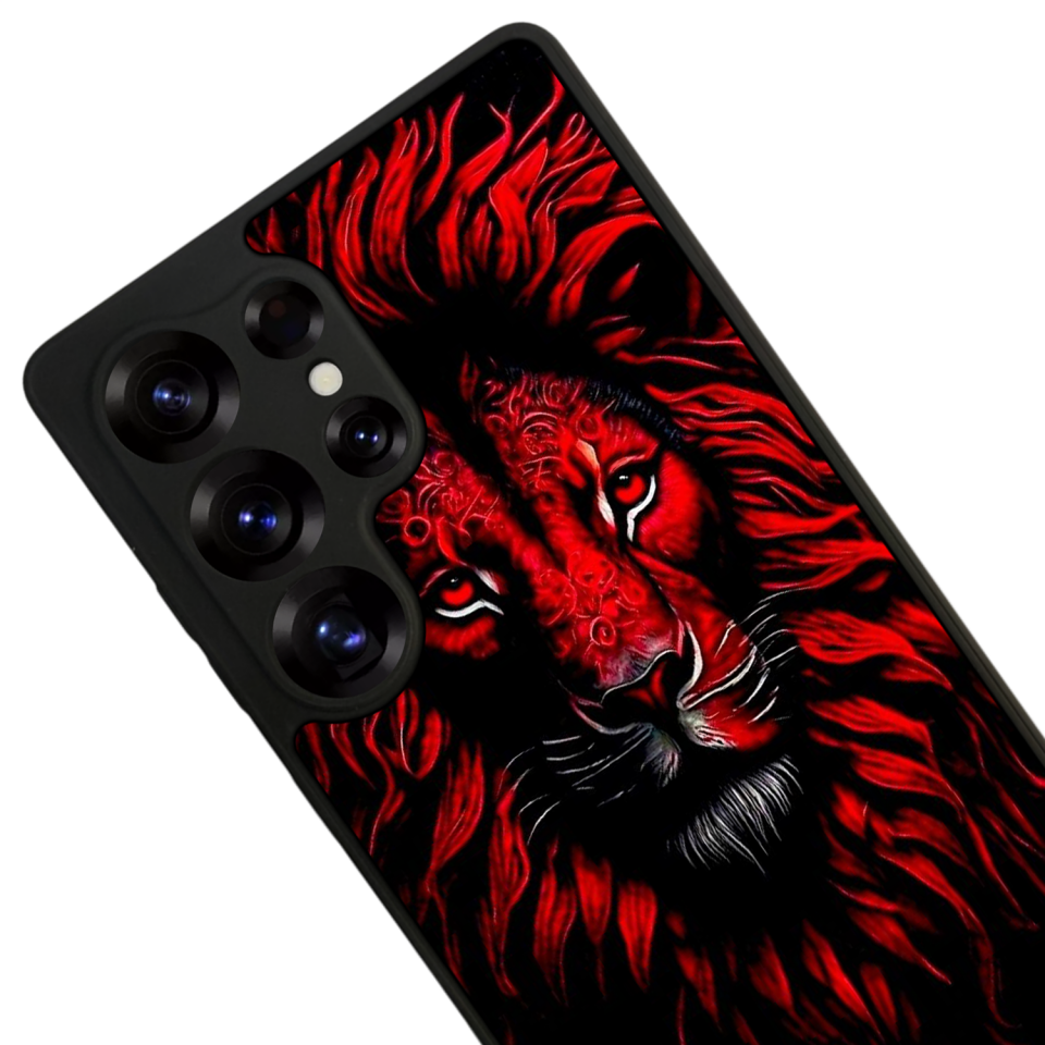 Samsung Galaxy S25 Ultra Uyumlu Aslan Tasarımlı Glossy Premium Kılıf