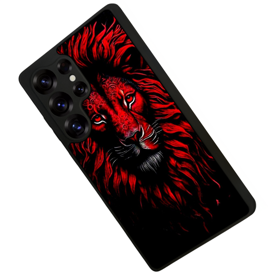 Samsung Galaxy S25 Ultra Uyumlu Aslan Tasarımlı Glossy Premium Kılıf