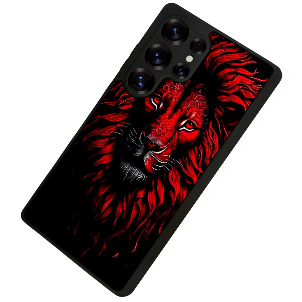 Samsung Galaxy S25 Ultra Uyumlu Aslan Tasarımlı Glossy Premium Kılıf