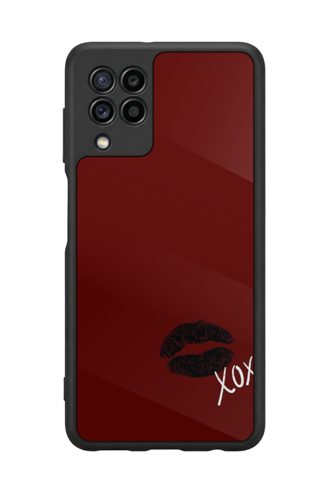 Samsung Galaxy M32 Uyumlu Kalp Love Tasarımlı Glossy Premium Kılıf
