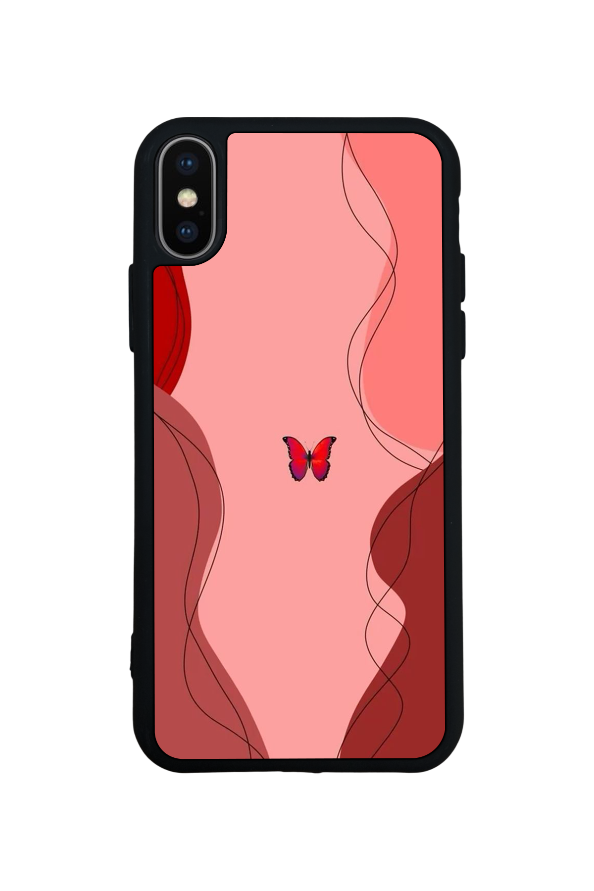 iPhone X/ XS Uyumlu Kelebek Tasarımlı Glossy Premium Kılıf