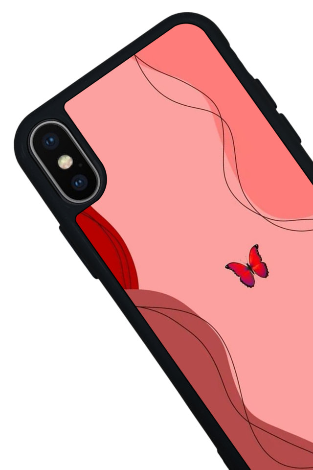 iPhone X/ XS Uyumlu Kelebek Tasarımlı Glossy Premium Kılıf