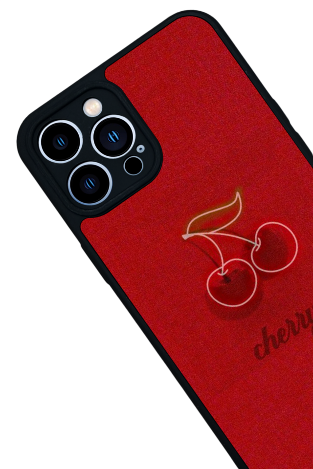 iPhone 13 Pro Max Uyumlu Kiraz Tasarımlı Glossy Premium Kılıf