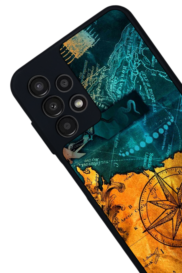 Samsung Galaxy A23 Uyumlu Pusula Tasarımlı Glossy Premium Kılıf