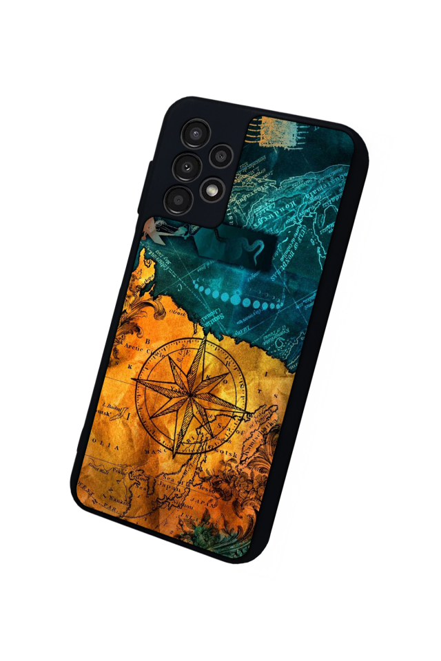 Samsung Galaxy A23 Uyumlu Pusula Tasarımlı Glossy Premium Kılıf