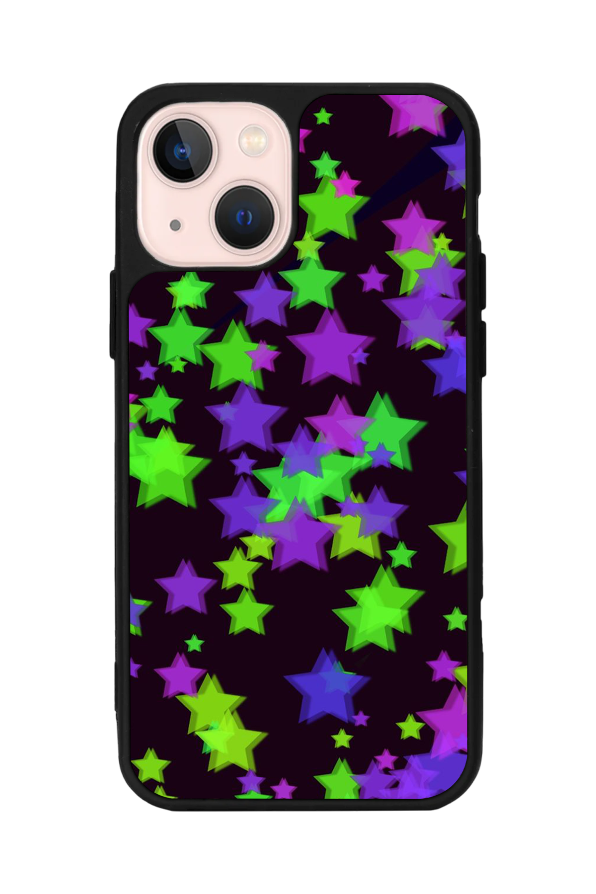iPhone 13/14 Uyumlu Retro Yildizlar Tasarımlı Glossy Premium Kılıf