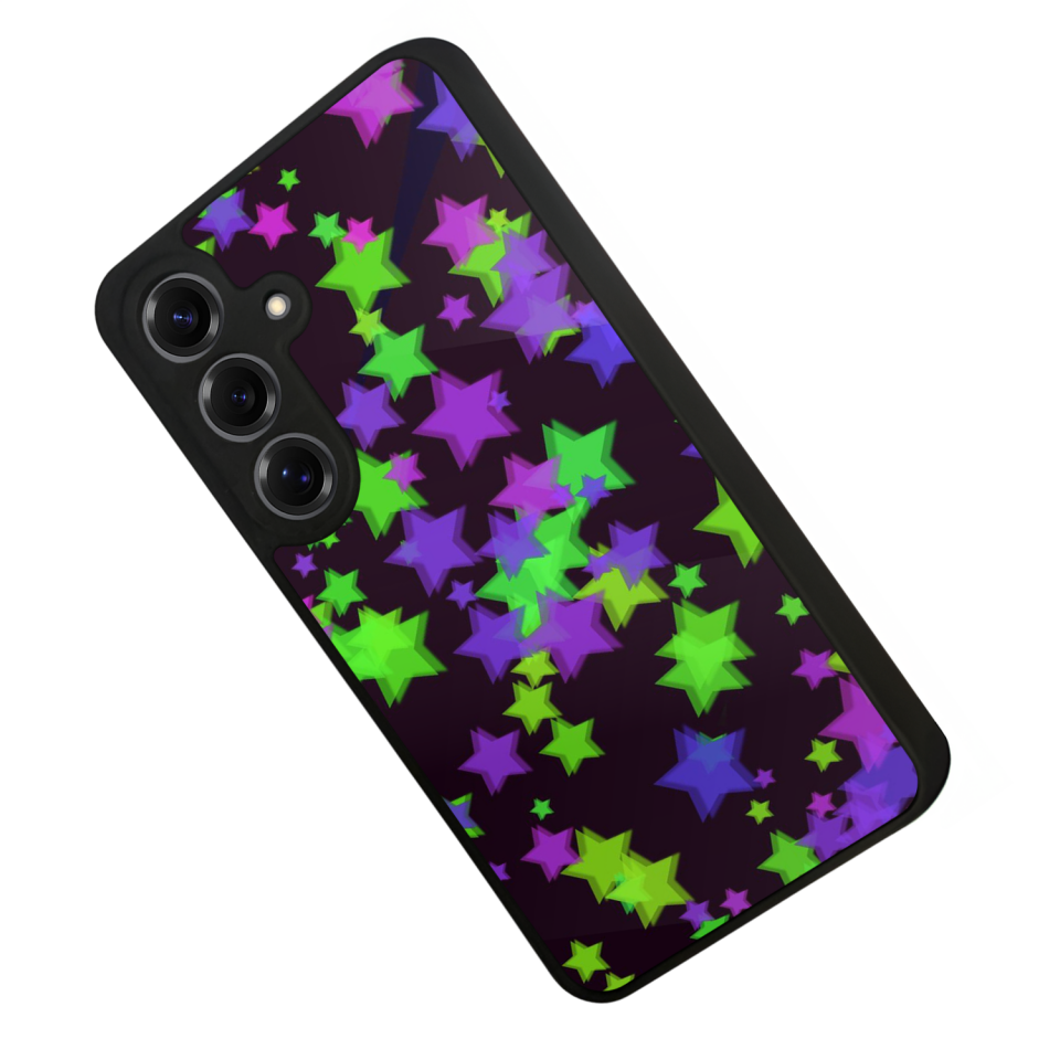 Samsung Galaxy S25 Uyumlu Retro Yildizlar Tasarımlı Glossy Premium Kılıf