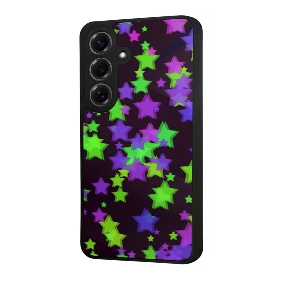Samsung Galaxy S25 Uyumlu Retro Yildizlar Tasarımlı Glossy Premium Kılıf