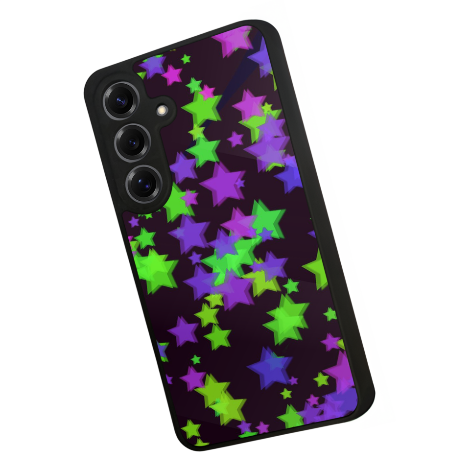 Samsung Galaxy S25 Uyumlu Retro Yildizlar Tasarımlı Glossy Premium Kılıf