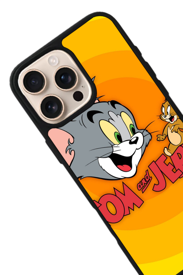 iPhone 16 Pro Max Uyumlu Tom And Jerry Tasarımlı Glossy Premium Kılıf