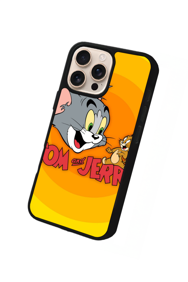 iPhone 16 Pro Max Uyumlu Tom And Jerry Tasarımlı Glossy Premium Kılıf