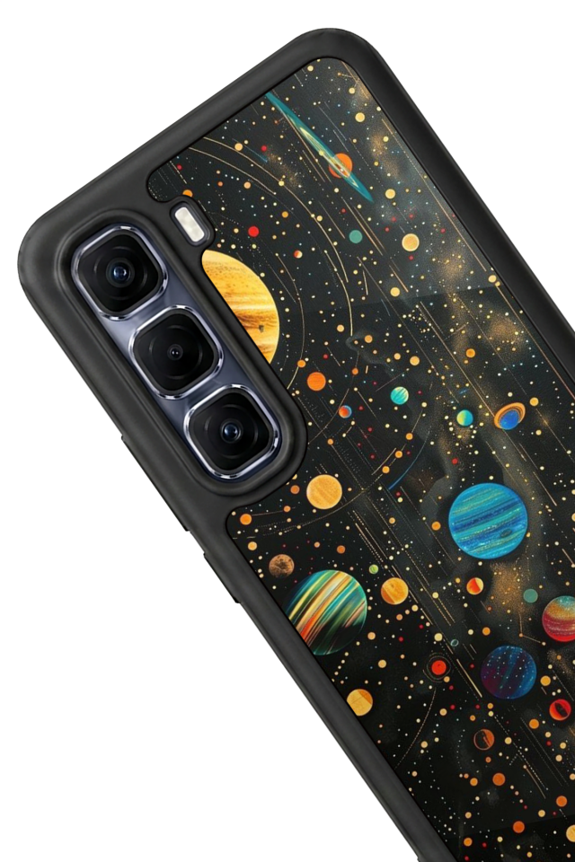 Infinix Hot 60 Pro Plus Uyumlu Uzay Tasarımlı Glossy Premium Kılıf