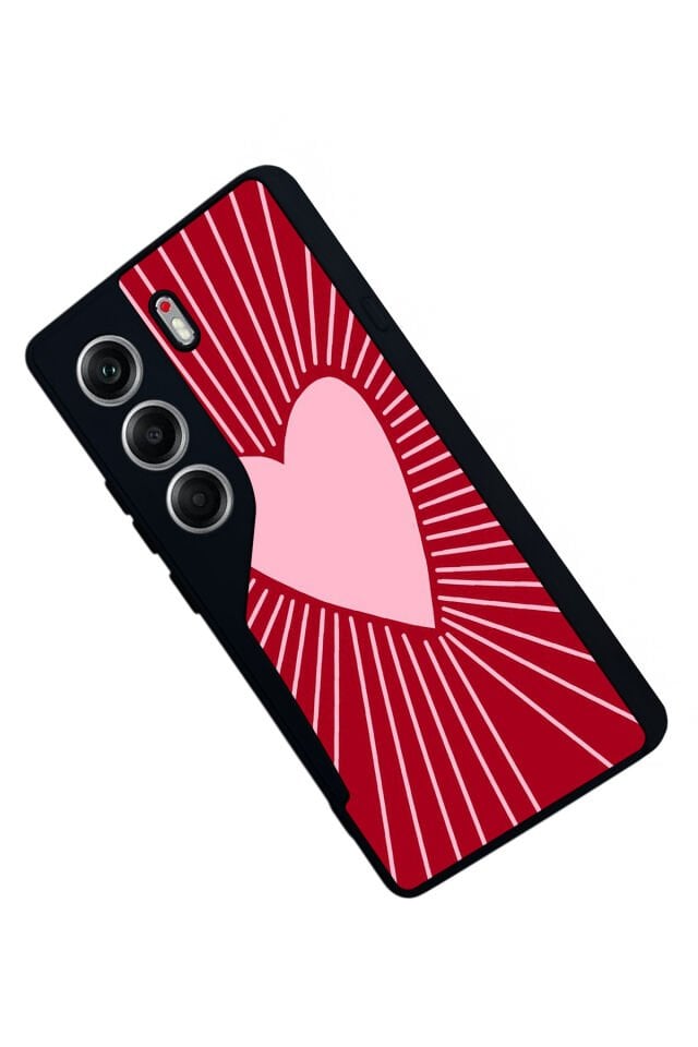 Tecno Camon 40 Uyumlu Kalp Love Tasarımlı Glossy Premium Kılıf