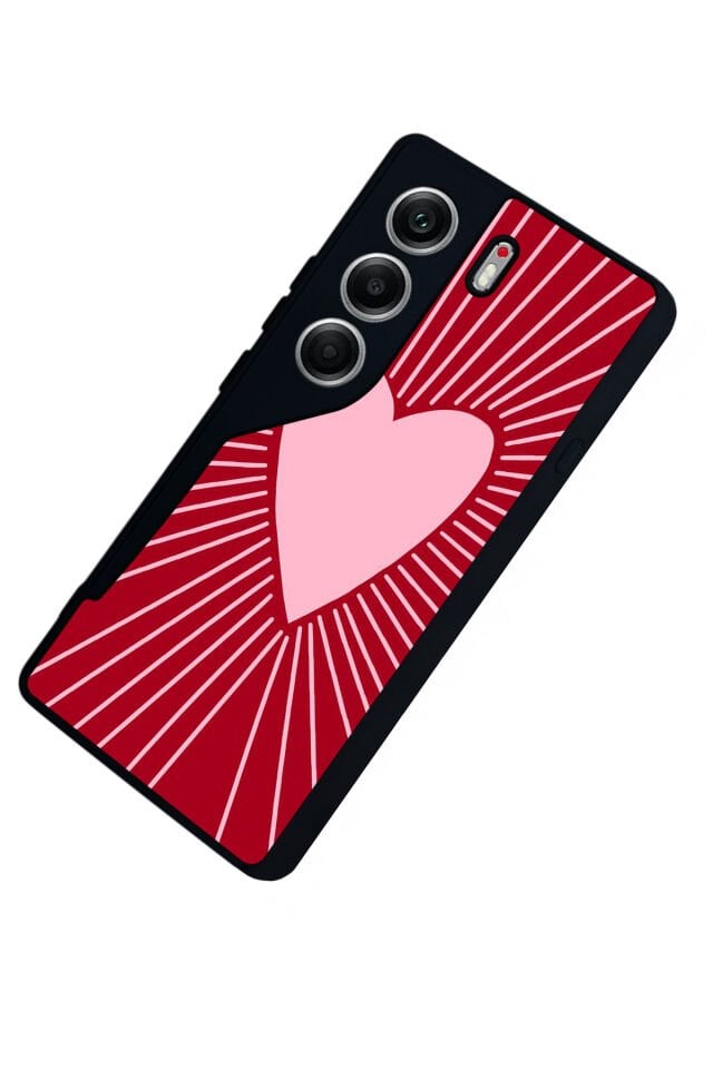 Tecno Camon 40 Uyumlu Kalp Love Tasarımlı Glossy Premium Kılıf