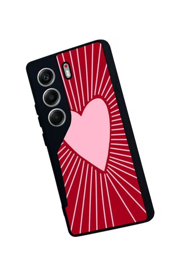 Tecno Camon 40 Uyumlu Kalp Love Tasarımlı Glossy Premium Kılıf