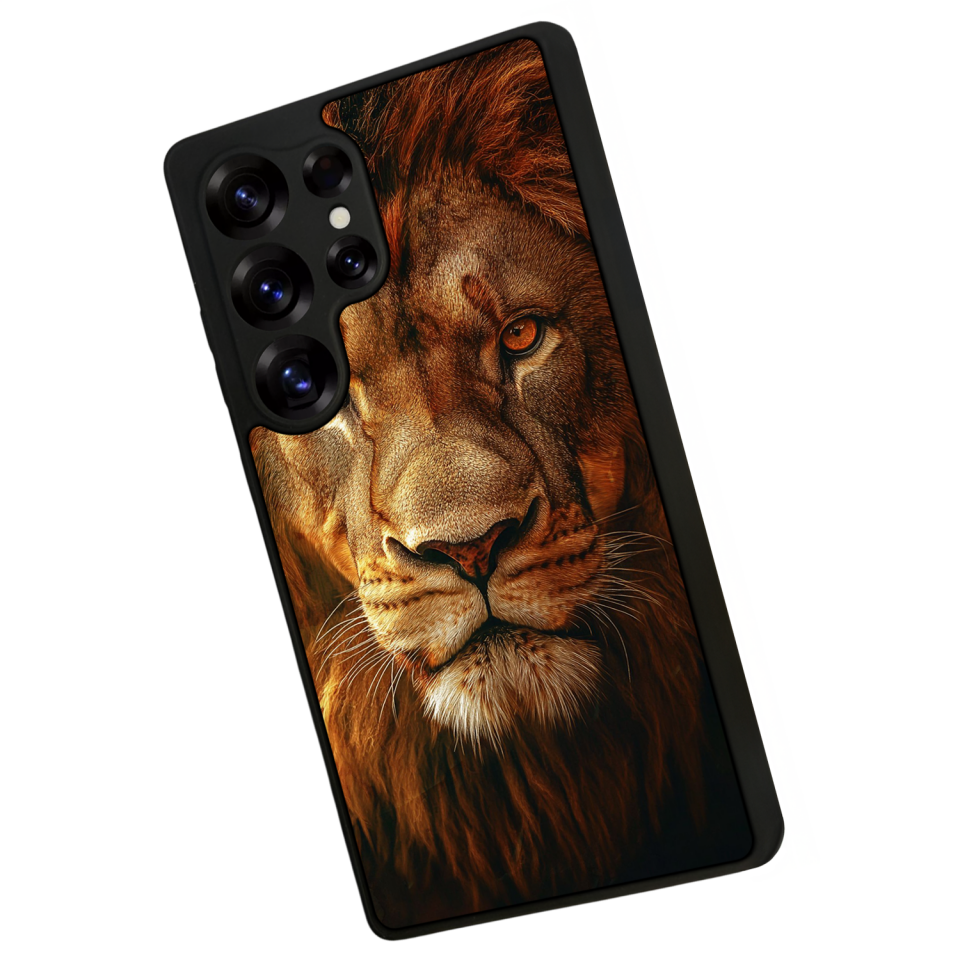 Samsung Galaxy S25 Ultra Uyumlu Aslan Tasarımlı Glossy Premium Kılıf