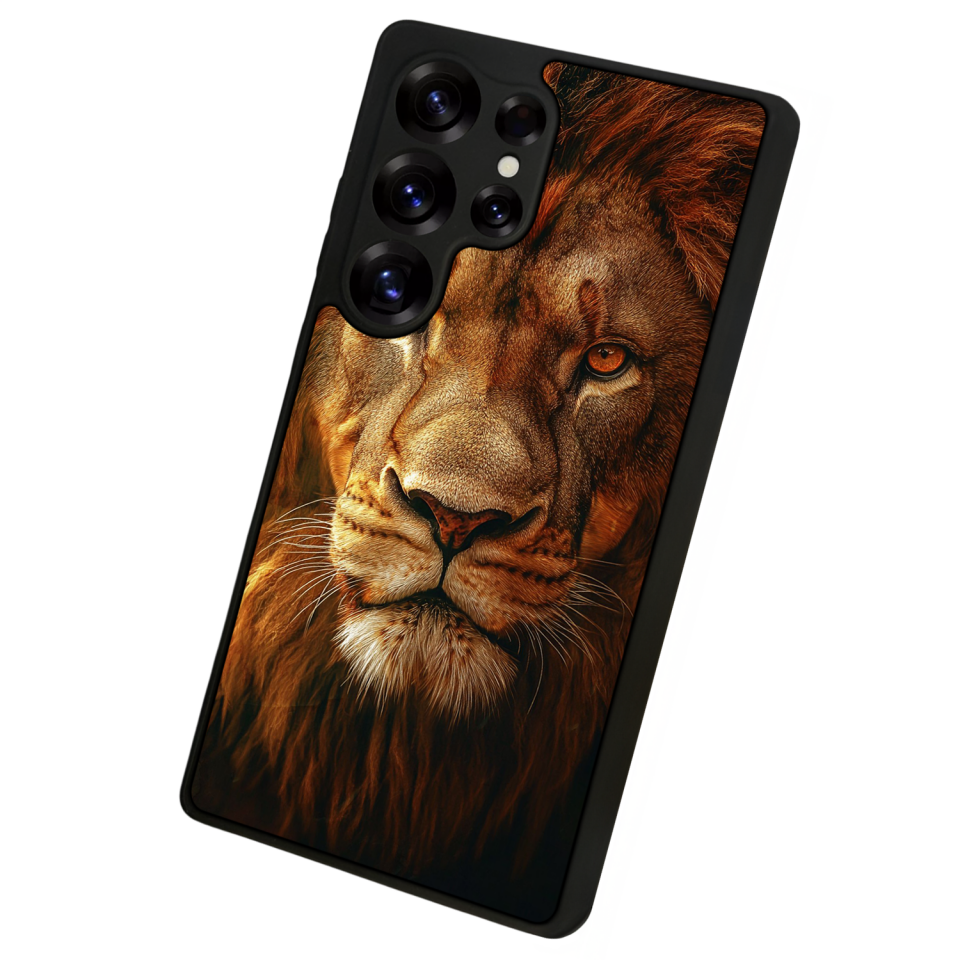 Samsung Galaxy S25 Ultra Uyumlu Aslan Tasarımlı Glossy Premium Kılıf