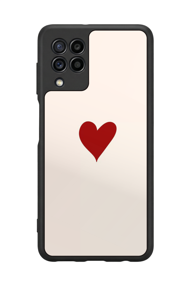 Samsung Galaxy M32 Uyumlu Kalp Love Tasarımlı Glossy Premium Kılıf