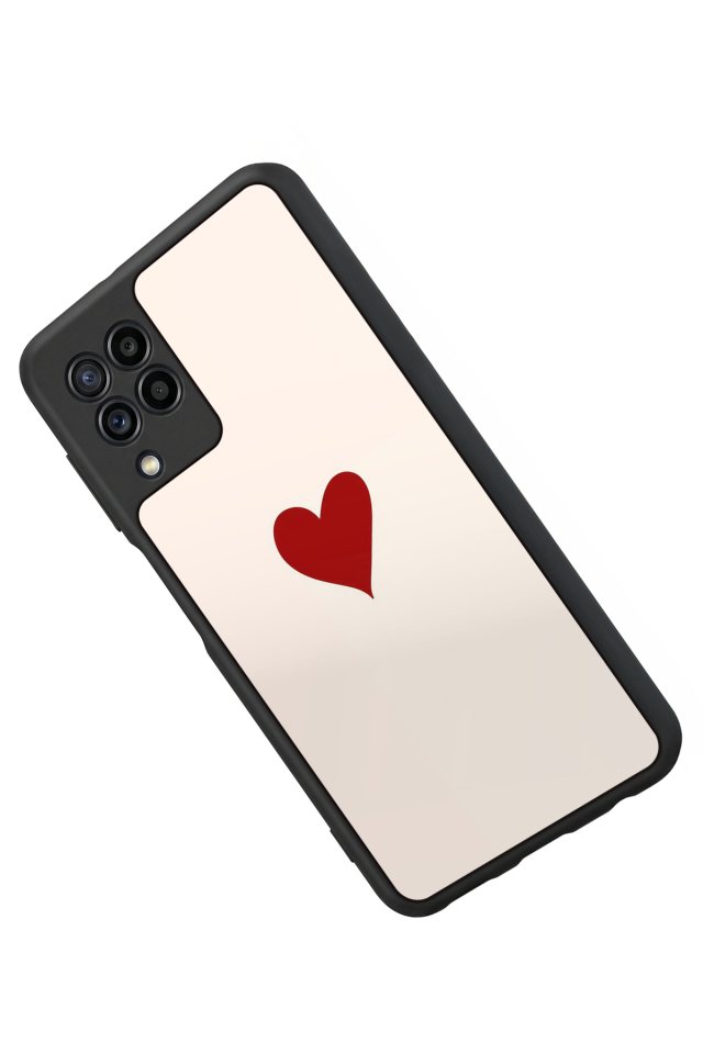 Samsung Galaxy M32 Uyumlu Kalp Love Tasarımlı Glossy Premium Kılıf