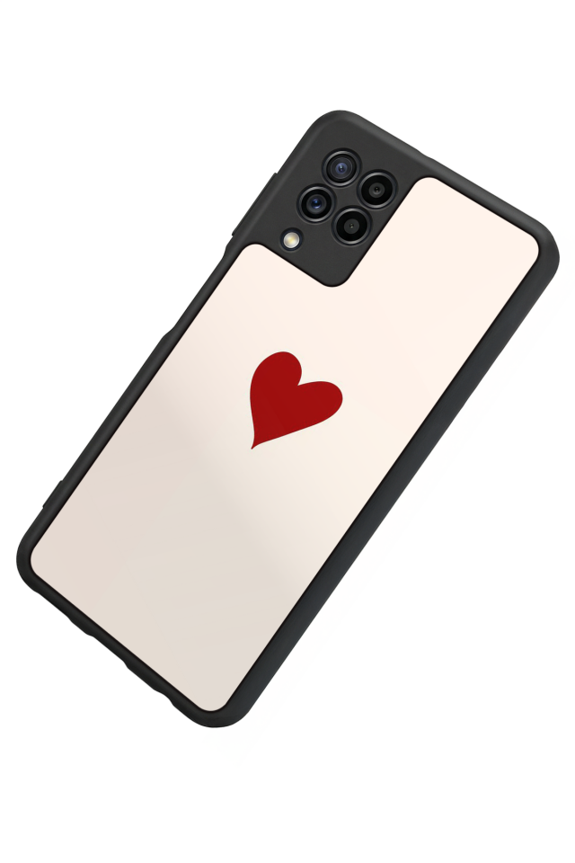 Samsung Galaxy M32 Uyumlu Kalp Love Tasarımlı Glossy Premium Kılıf