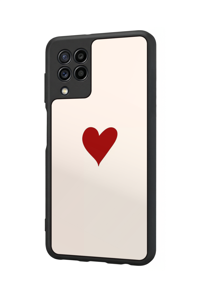 Samsung Galaxy M32 Uyumlu Kalp Love Tasarımlı Glossy Premium Kılıf
