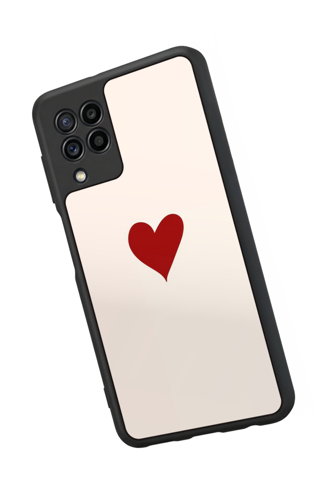 Samsung Galaxy M32 Uyumlu Kalp Love Tasarımlı Glossy Premium Kılıf