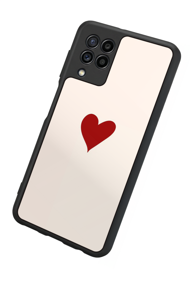 Samsung Galaxy M32 Uyumlu Kalp Love Tasarımlı Glossy Premium Kılıf