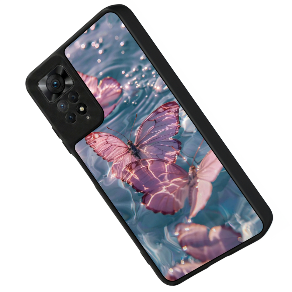 Xiaomi Redmi Note 11 Pro Uyumlu Kelebek Tasarımlı Glossy Premium Kılıf