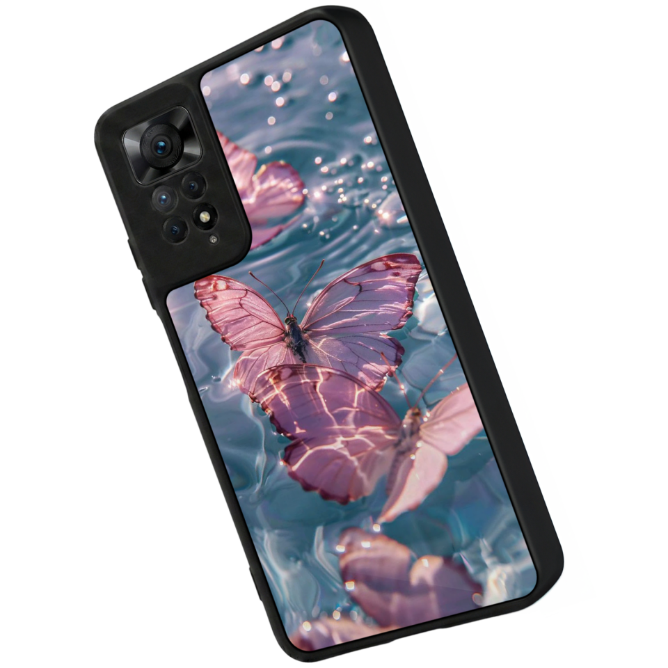 Xiaomi Redmi Note 11 Pro Uyumlu Kelebek Tasarımlı Glossy Premium Kılıf