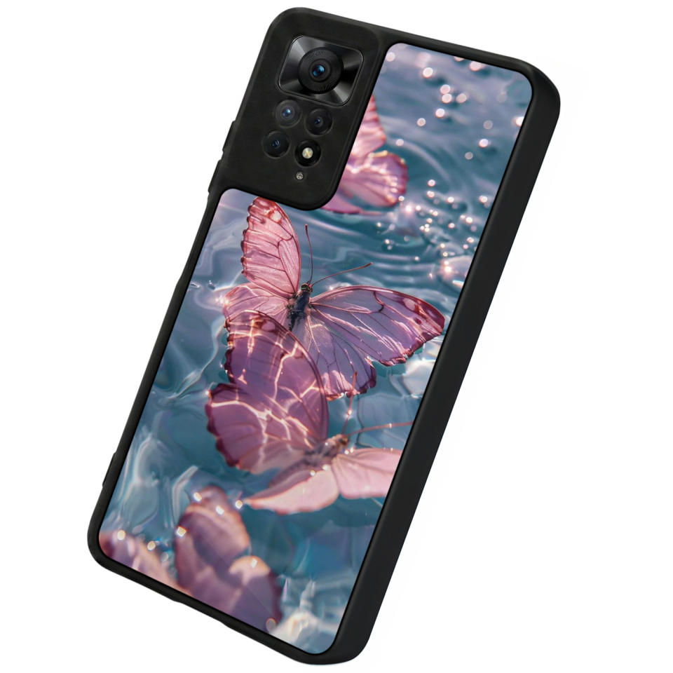 Xiaomi Redmi Note 11 Pro Uyumlu Kelebek Tasarımlı Glossy Premium Kılıf