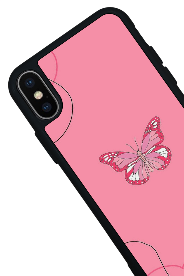 iPhone X/ XS Uyumlu Kelebek Tasarımlı Glossy Premium Kılıf
