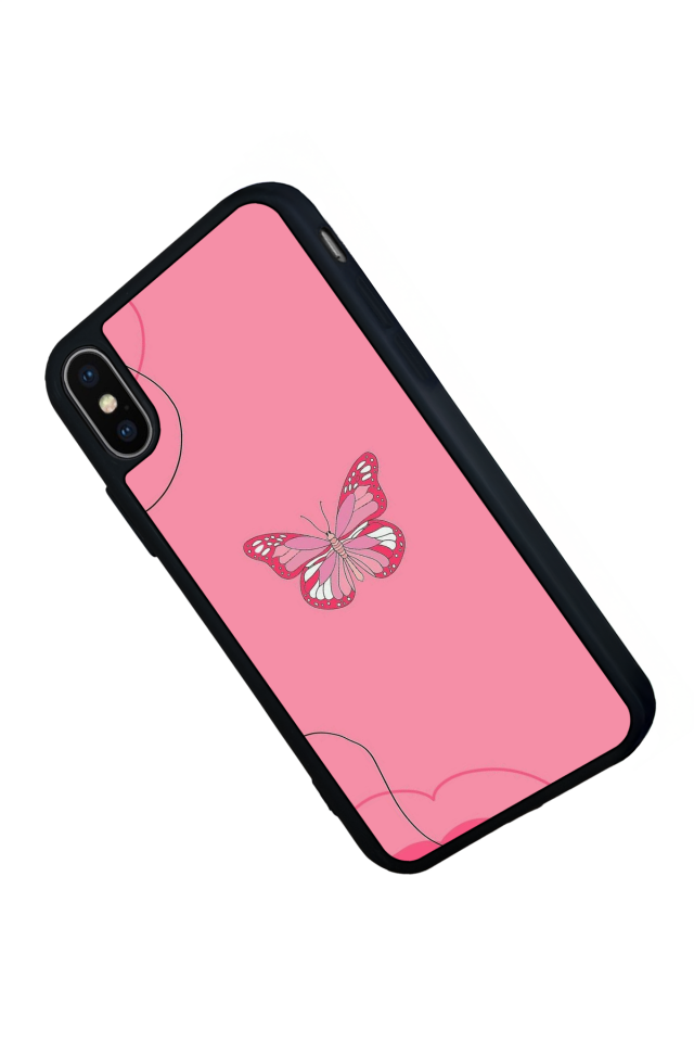 iPhone X/ XS Uyumlu Kelebek Tasarımlı Glossy Premium Kılıf