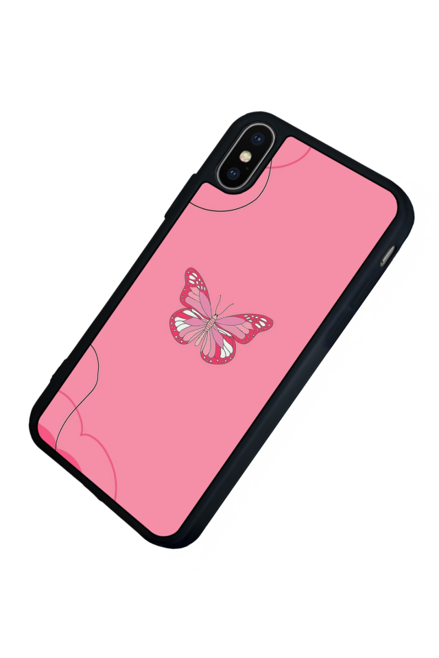 iPhone X/ XS Uyumlu Kelebek Tasarımlı Glossy Premium Kılıf