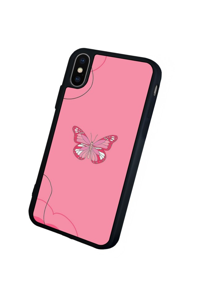 iPhone X/ XS Uyumlu Kelebek Tasarımlı Glossy Premium Kılıf