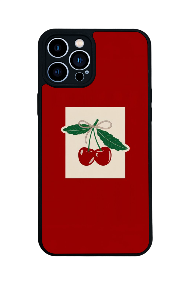 iPhone 13 Pro Max Uyumlu Kiraz Tasarımlı Glossy Premium Kılıf