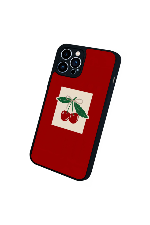 iPhone 13 Pro Max Uyumlu Kiraz Tasarımlı Glossy Premium Kılıf