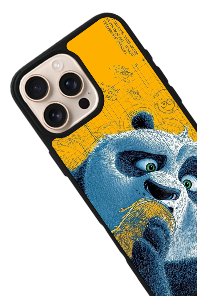 iPhone 14 Pro Uyumlu Kung Fu Panda Tasarımlı Glossy Premium Kılıf