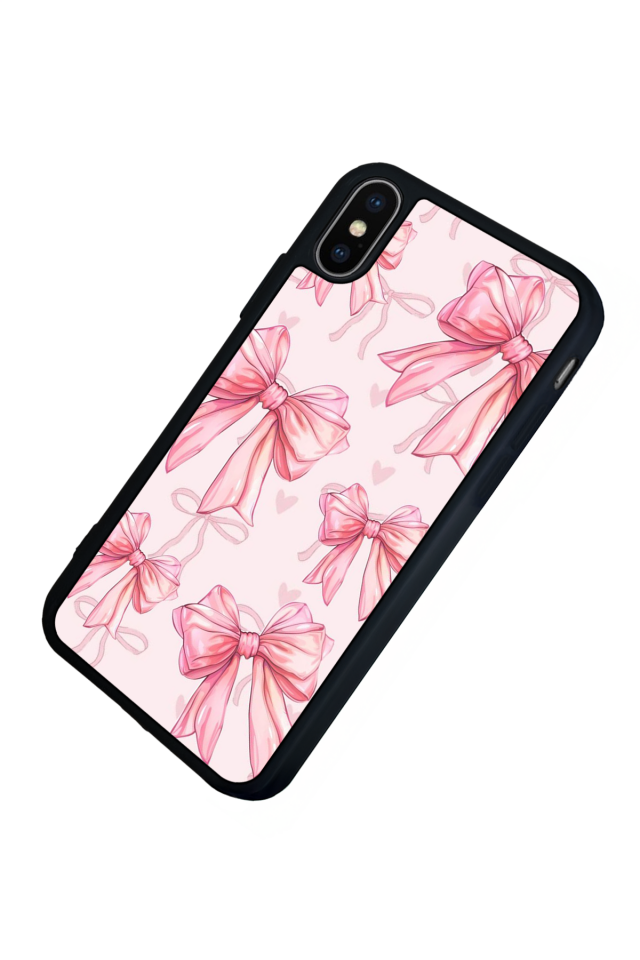 iPhone XS Max Uyumlu Kurdele Tasarımlı Glossy Premium Kılıf