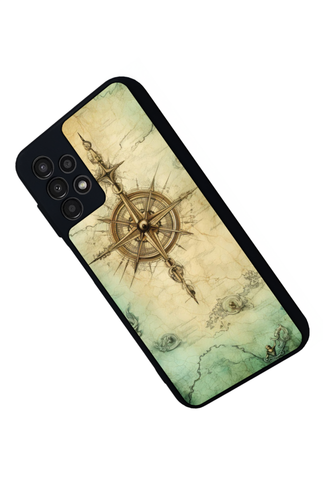 Samsung Galaxy A23 Uyumlu Pusula Tasarımlı Glossy Premium Kılıf