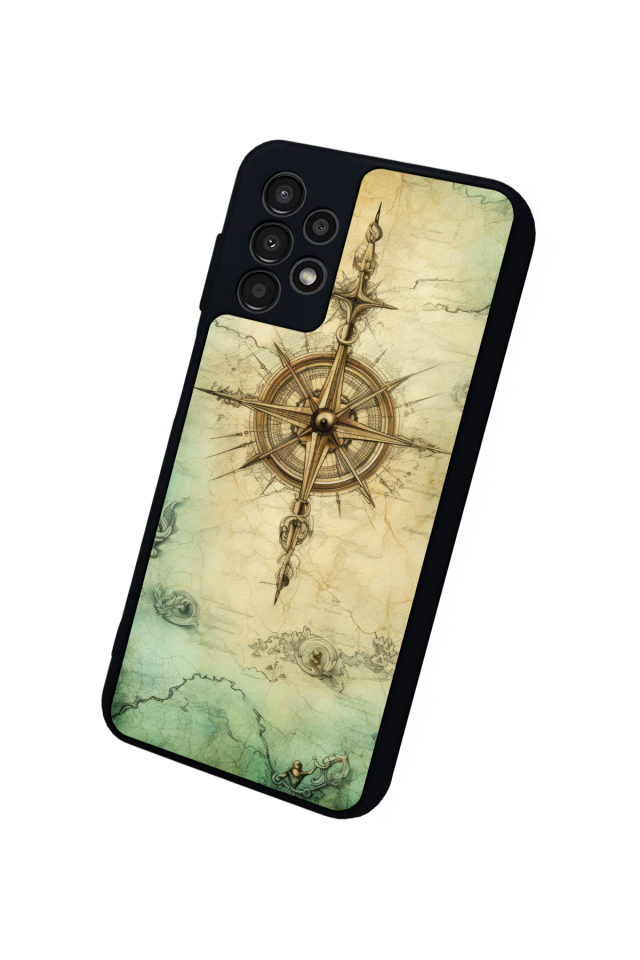 Samsung Galaxy A23 Uyumlu Pusula Tasarımlı Glossy Premium Kılıf