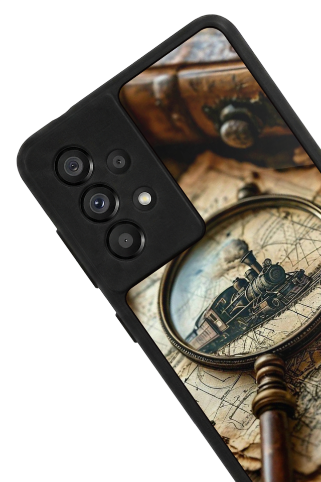 Samsung Galaxy A73 Uyumlu Pusula Tasarımlı Glossy Premium Kılıf