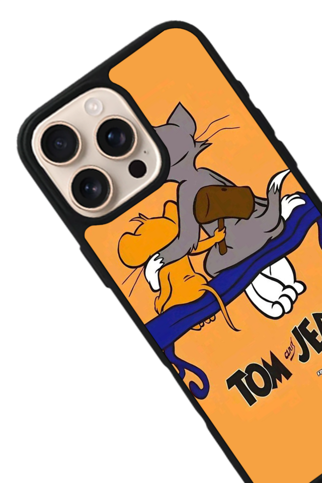 iPhone 16 Pro Max Uyumlu Tom And Jerry Tasarımlı Glossy Premium Kılıf