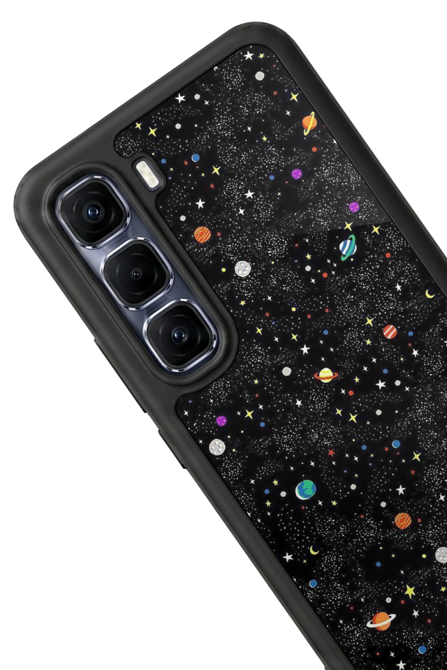 Infinix Hot 60 Pro Plus Uyumlu Uzay Tasarımlı Glossy Premium Kılıf