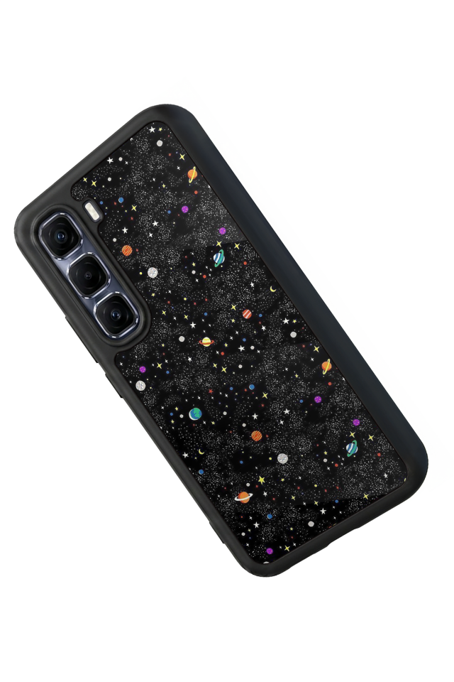 Infinix Hot 60 Pro Plus Uyumlu Uzay Tasarımlı Glossy Premium Kılıf