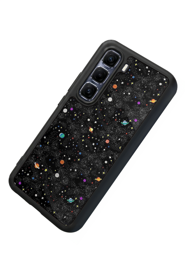 Infinix Hot 60 Pro Plus Uyumlu Uzay Tasarımlı Glossy Premium Kılıf